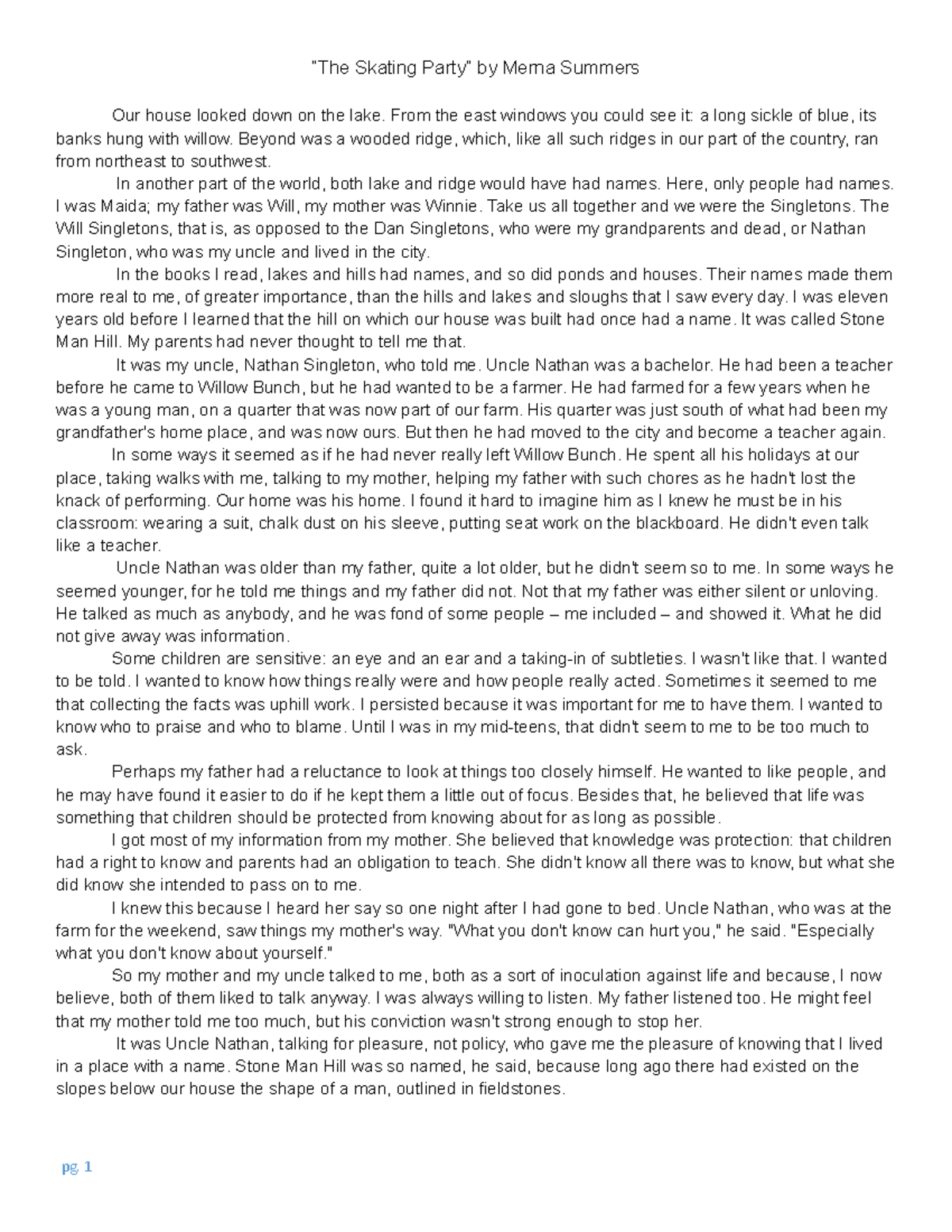 2 The Skating Party FULL TEXT annotations - Google Docs