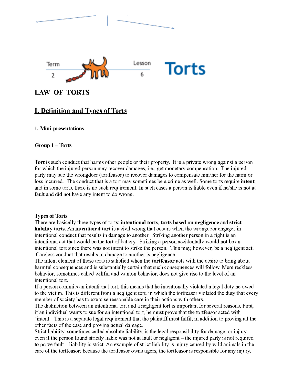 lesson-06-law-of-torts-law-of-torts-i-definition-and-types-of