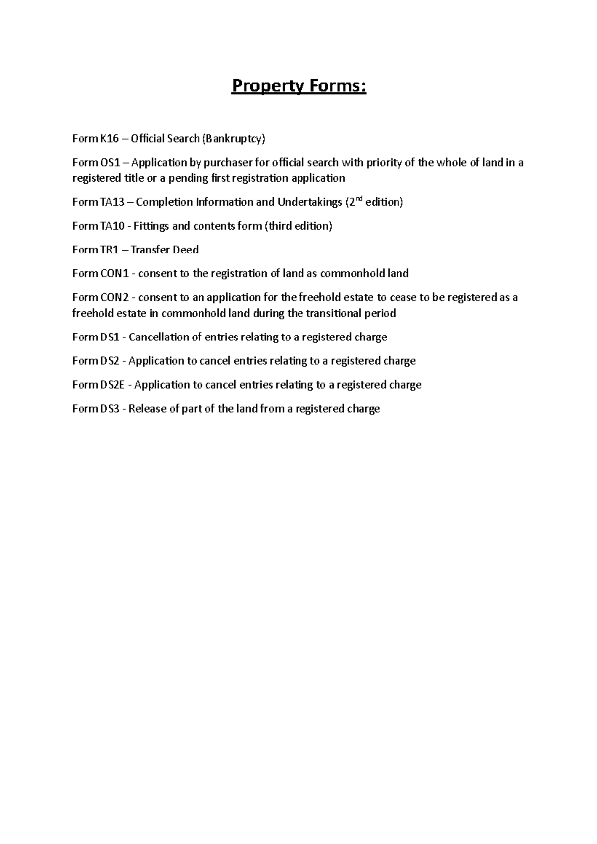 Property Law Forms - Property Forms: Form K16 – Official Search ...