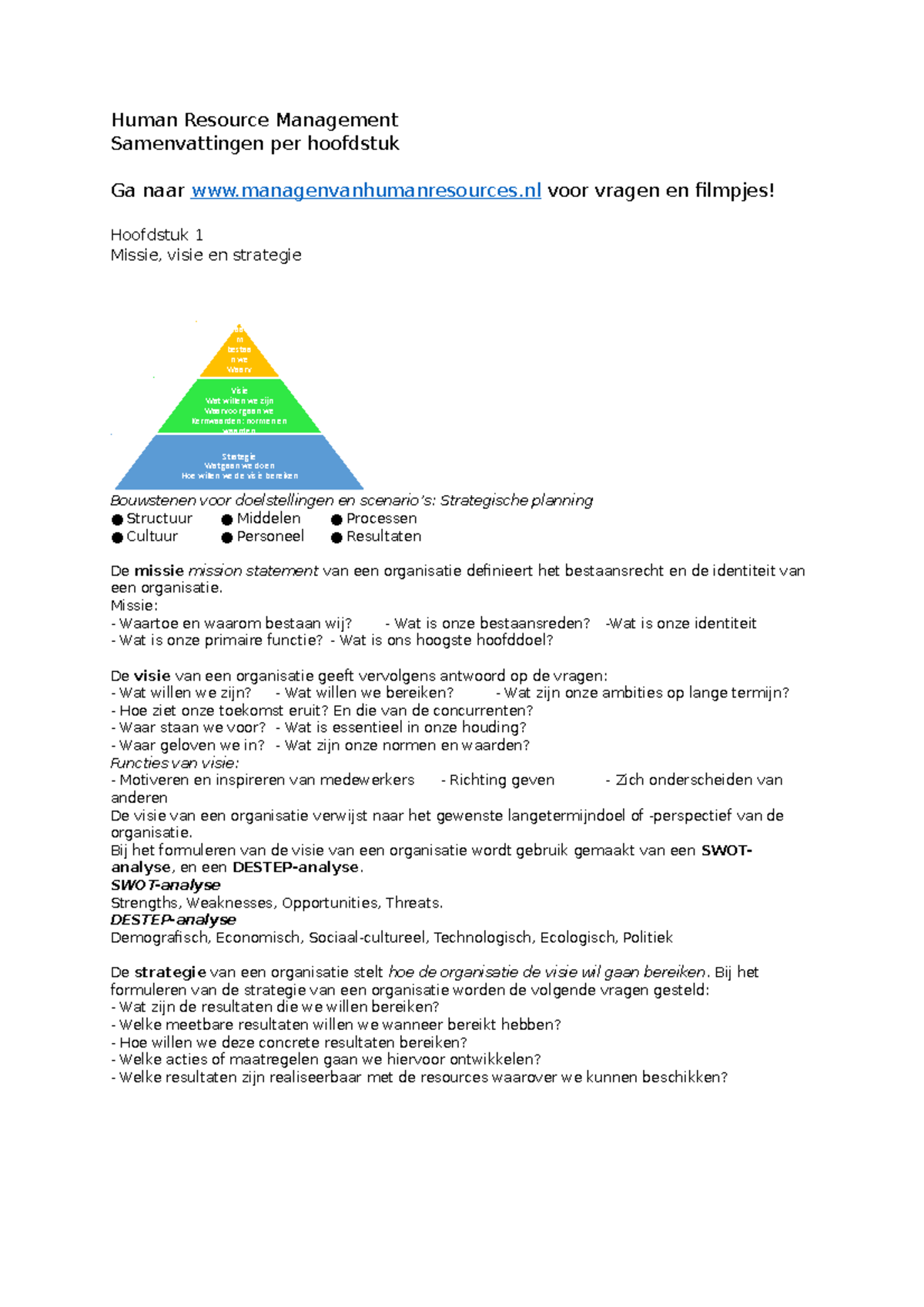 Human Resource Management Blok 2 Samenvatting Human Resource Management Samenvattingen Per Studeersnel