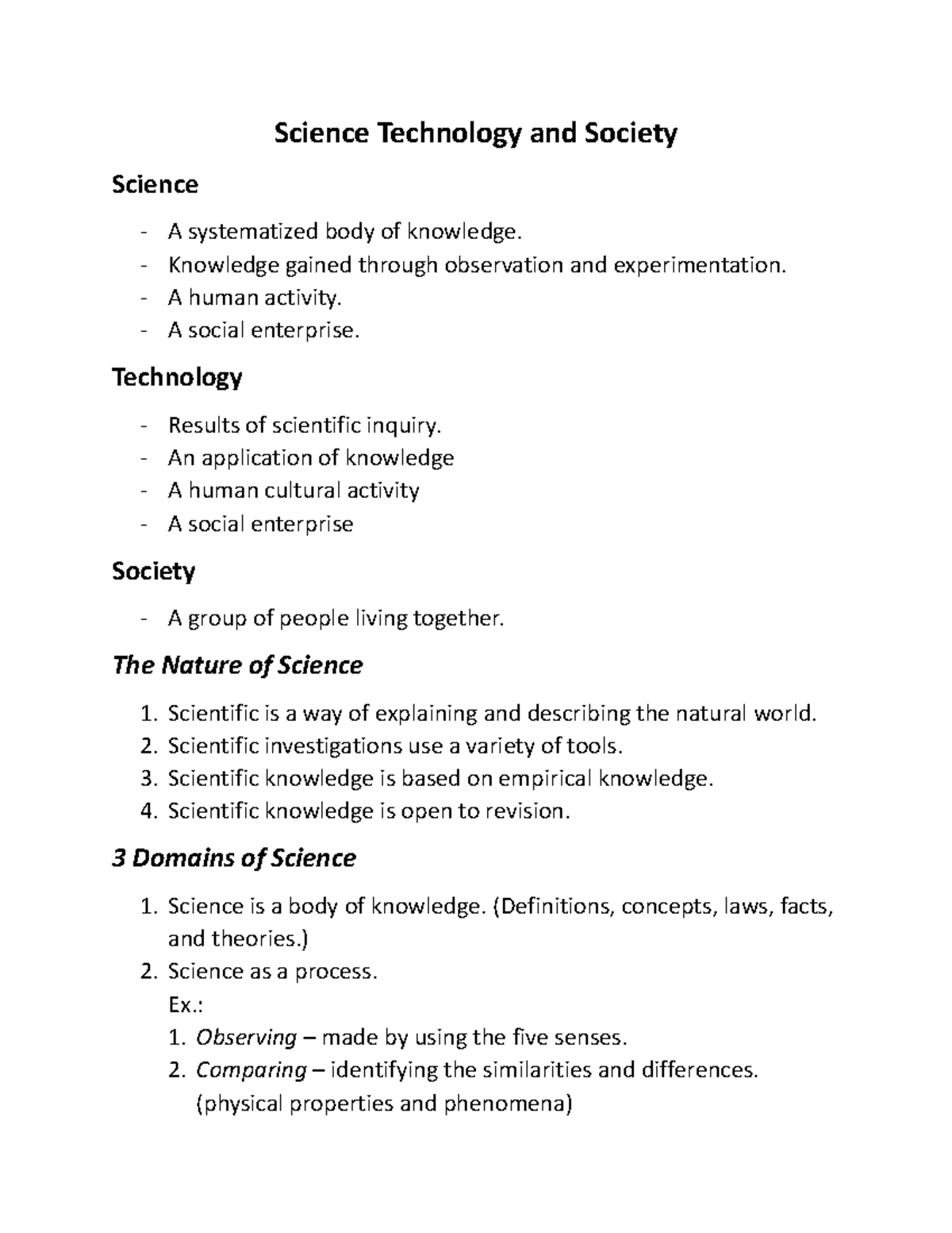 Introduction of Science Technology and Society - Science Technology and ...