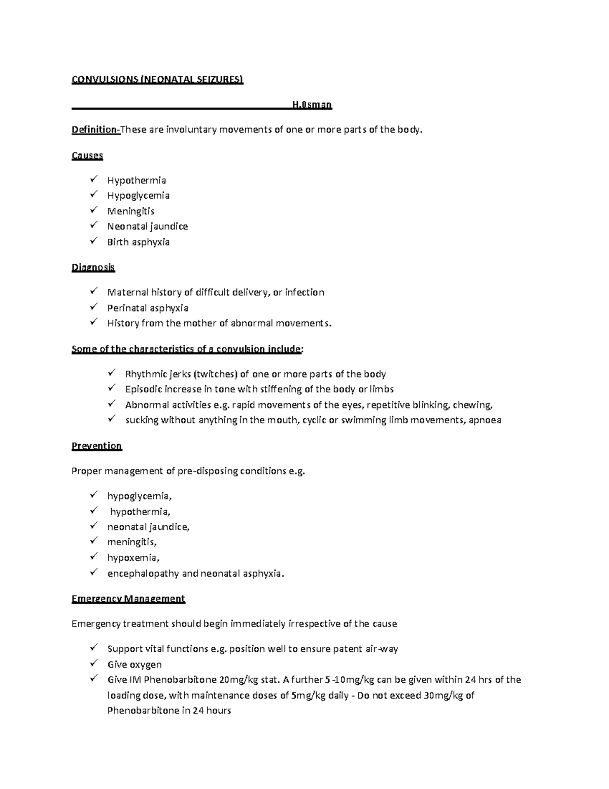 Neonatal Convulsions, Hassan Osman PDF - CONVULSIONS (NEONATAL SEIZURES ...
