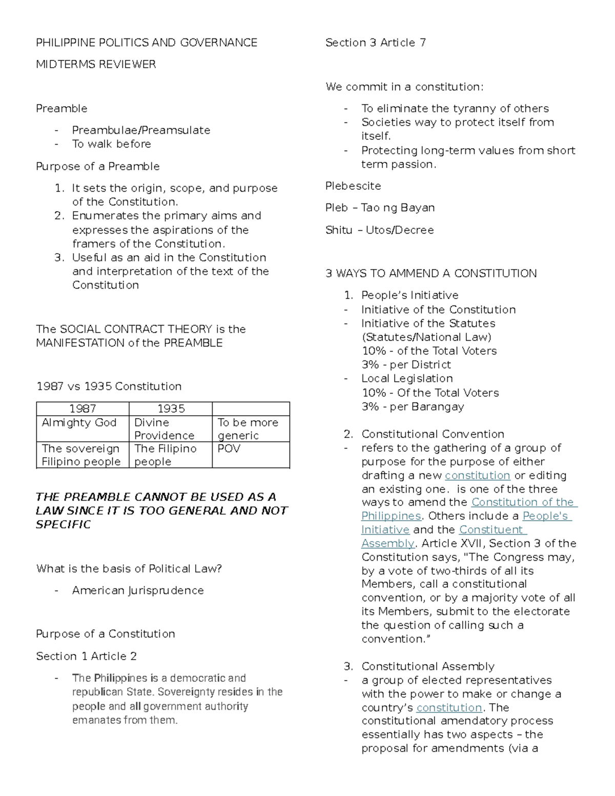 PPG - Lecture Notes - PHILIPPINE POLITICS AND GOVERNANCE MIDTERMS ...
