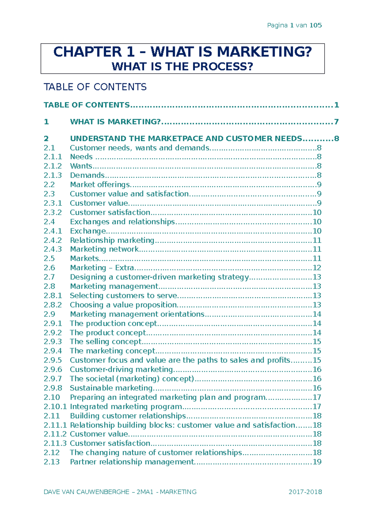 Marketing-samenvatting, perfecte samenvatting voor slagen van dit ...