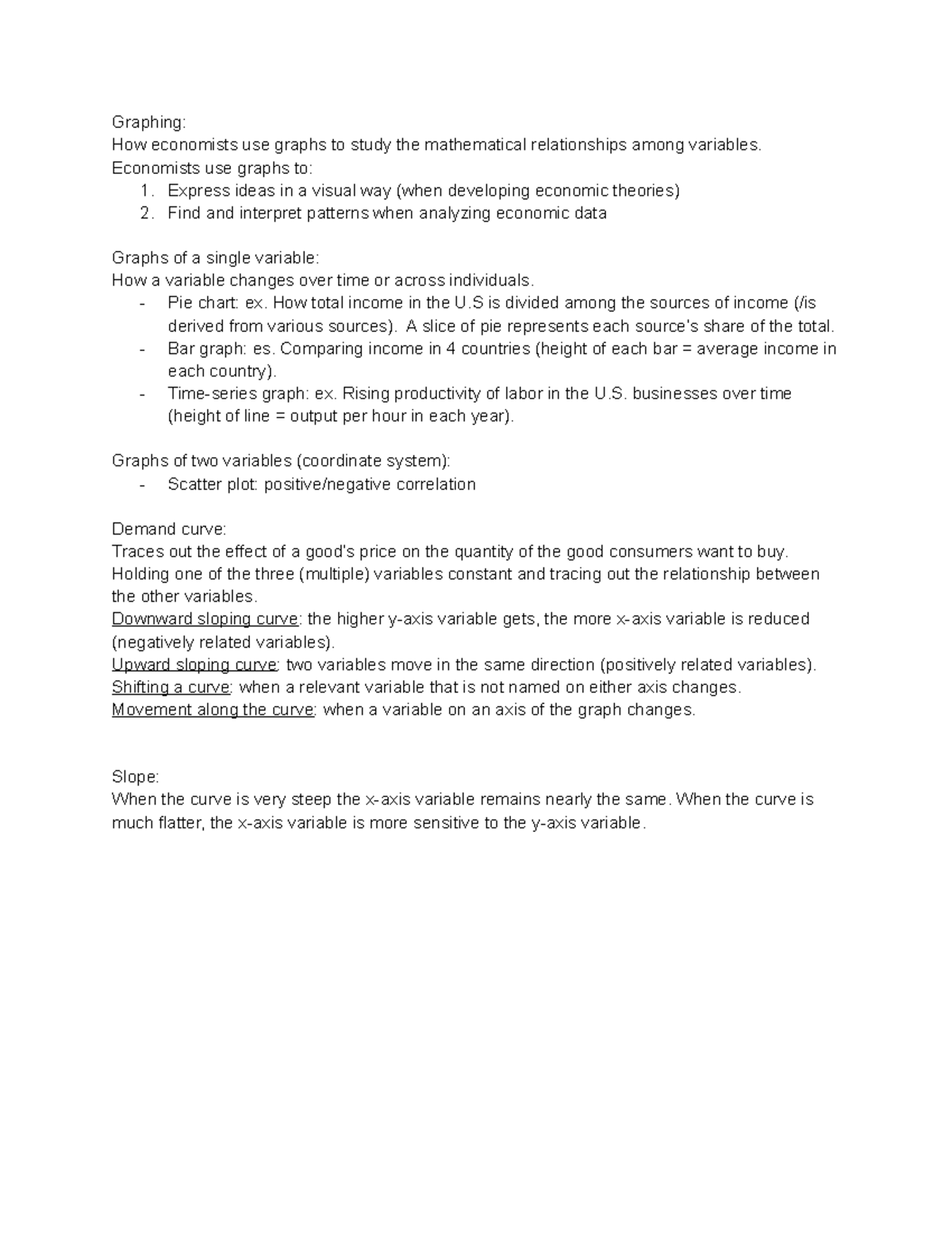 Chapter 2b Graphing - Graphing: How economists use graphs to study the ...