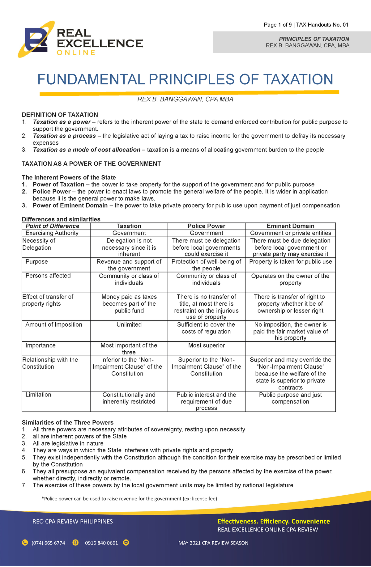 TAX 01 - Fundamental Principles Of Taxation - PRINCIPLES OF TAXATION ...