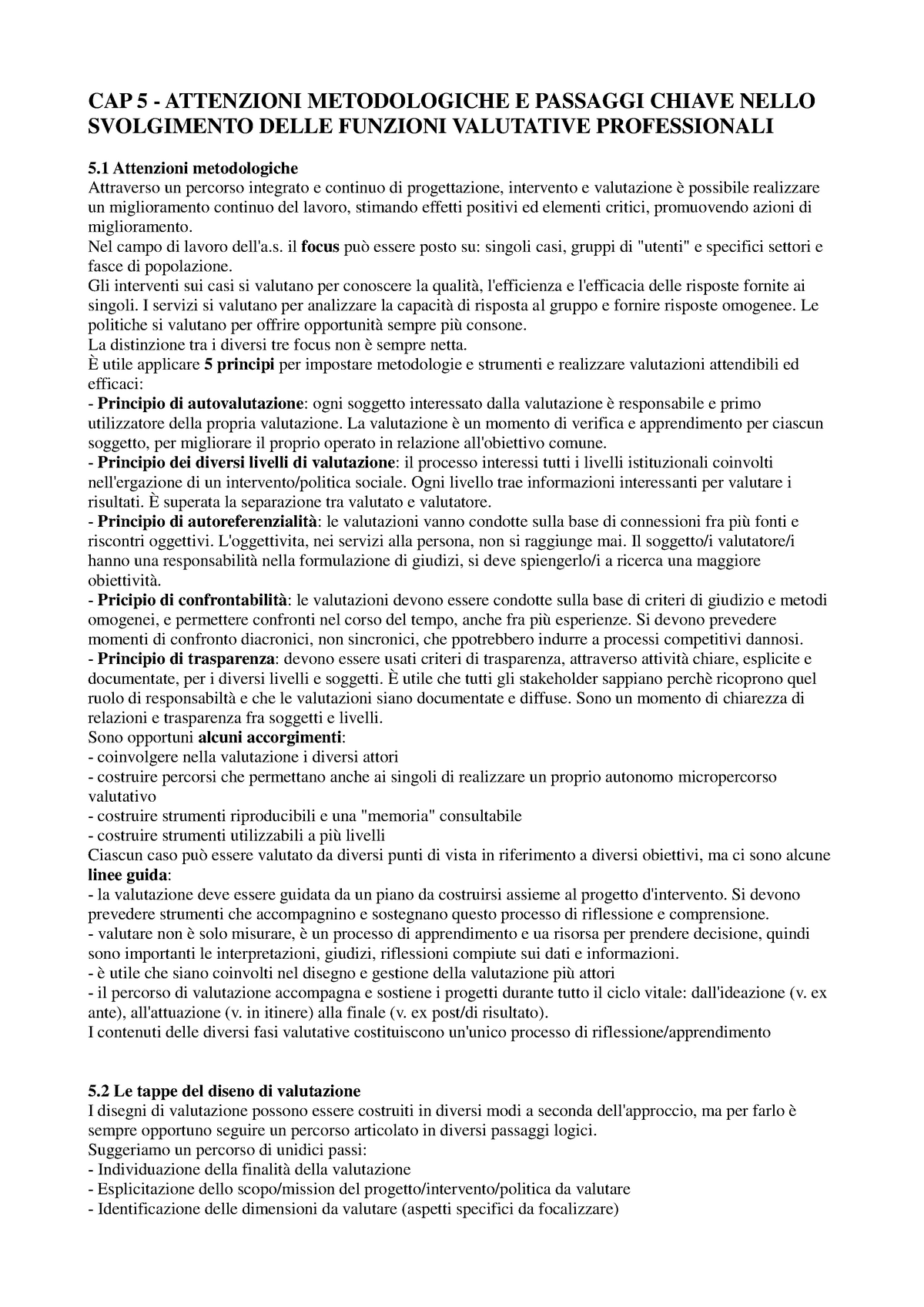 Riassunto L'assistente Sociale E La Valutazione Cap. 5 - U. De Ambrogio ...