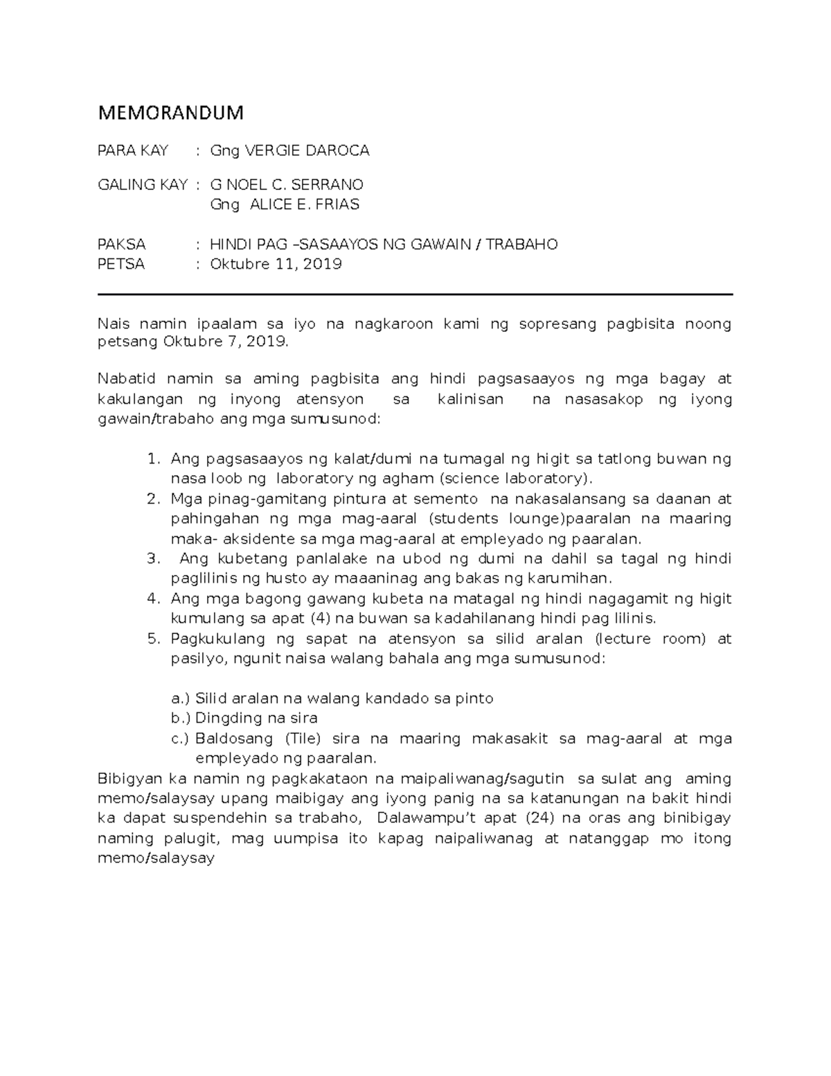 Memo - Lecture notes 1-10 and some other - MEMORANDUM PARA KAY : Gng ...