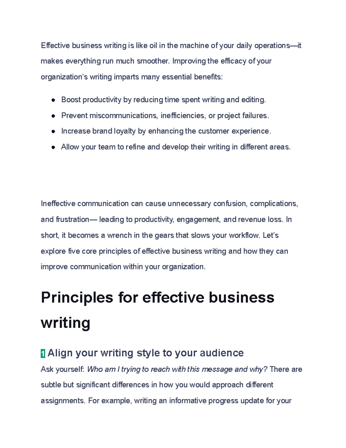 Effective business writing - Improving the efficacy of your ...