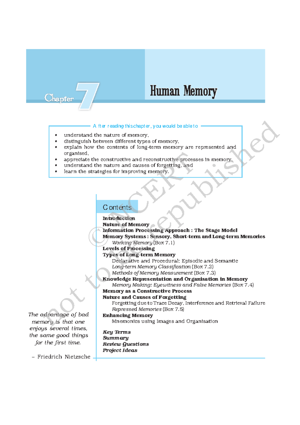 Psychology - THE SOFT COPY MATERIAL FOR CHAPTER 7 - Chapter 7 Human ...