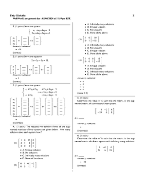 Assigmnt 6 math 205 - assignment number 6 - Fady Rizkalla F WeBWorK ...