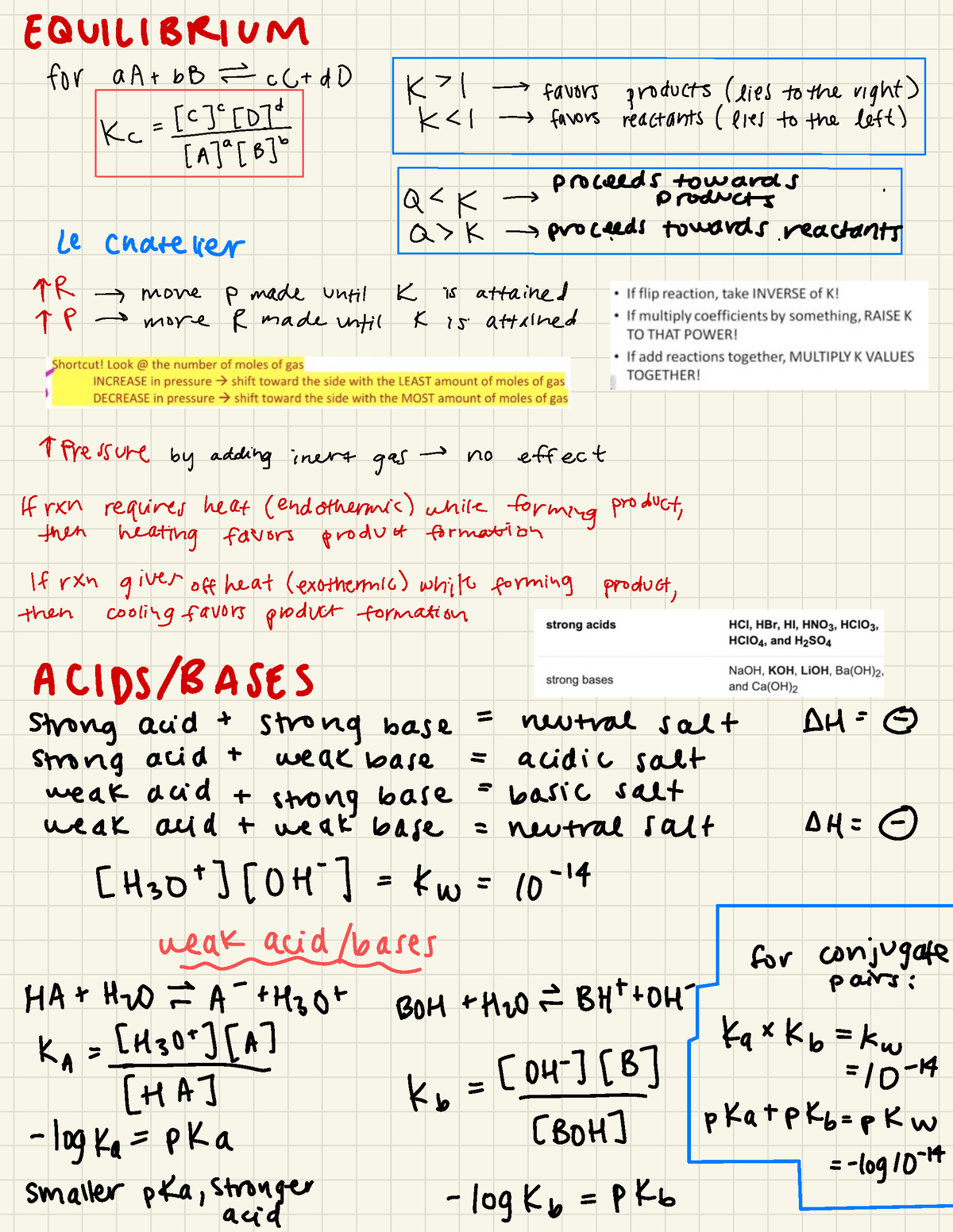 Chem 14B Midterm 1 Equation Sheet - Chem 14B - For Polyprotic Acids: K ...