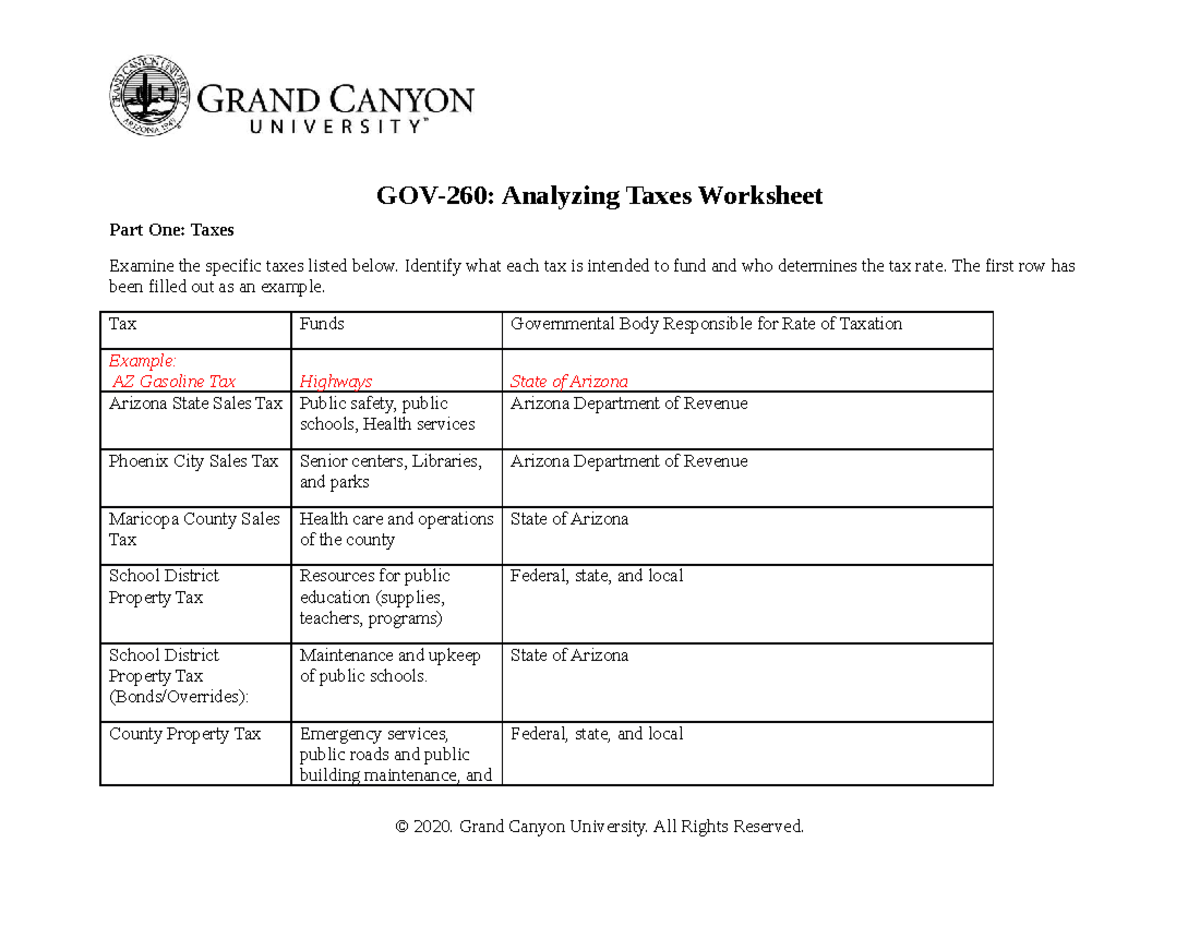 GOV-260-Analyzing Tax Worksheet final - GOV 260 - GCU - Studocu