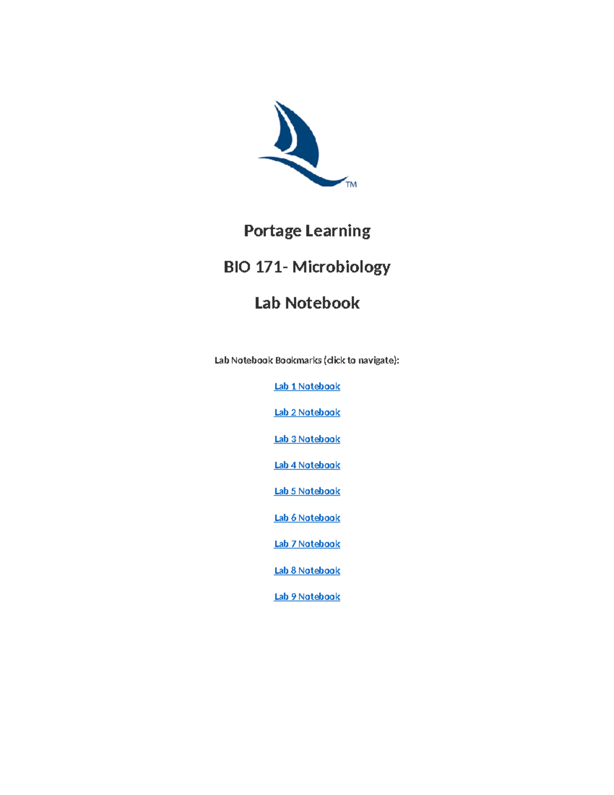 BIOD171 Microbiology Lab Notebook 3 - Portage Learning BIO 171 ...