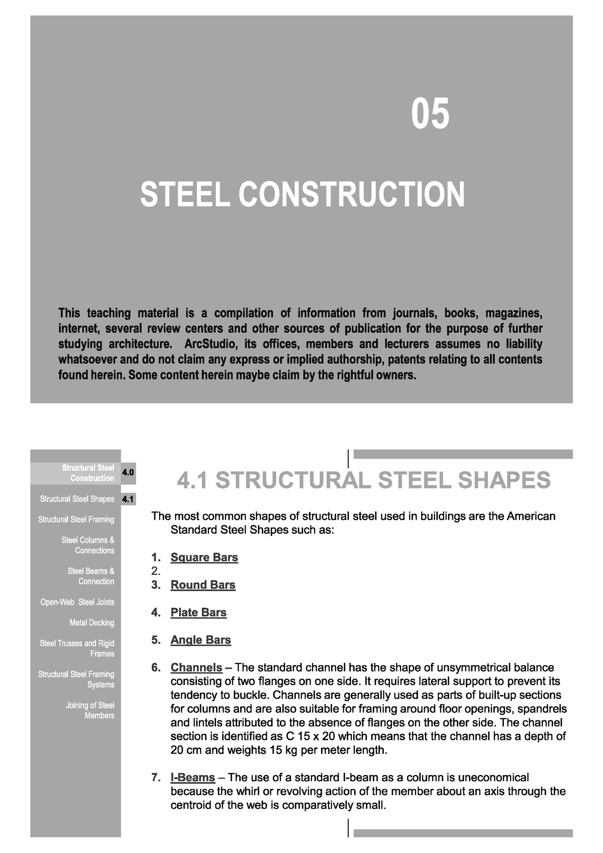 04- Steel Construction - Bs Architecture - Studocu