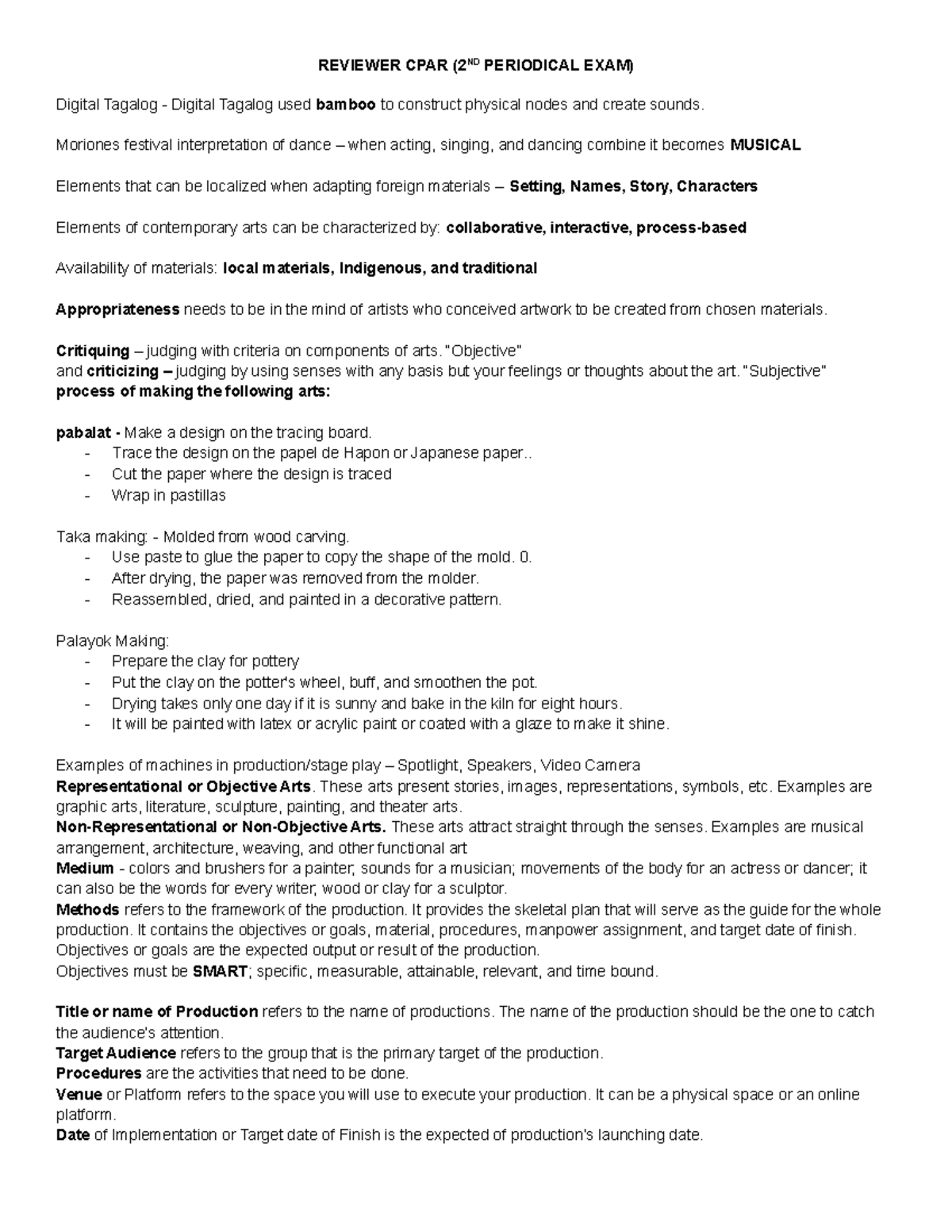 Reviewer-CPAR2NDQ-1 - Cpar abm 2nd quarter examination - REVIEWER CPAR ...