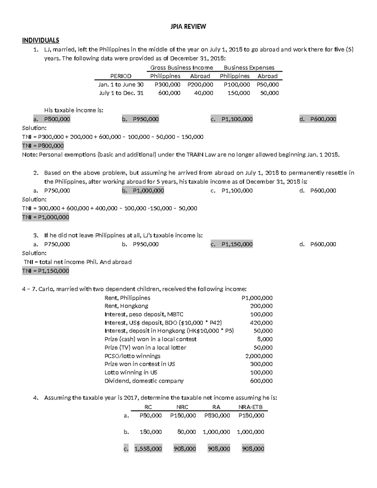 void assignments of income tax payments