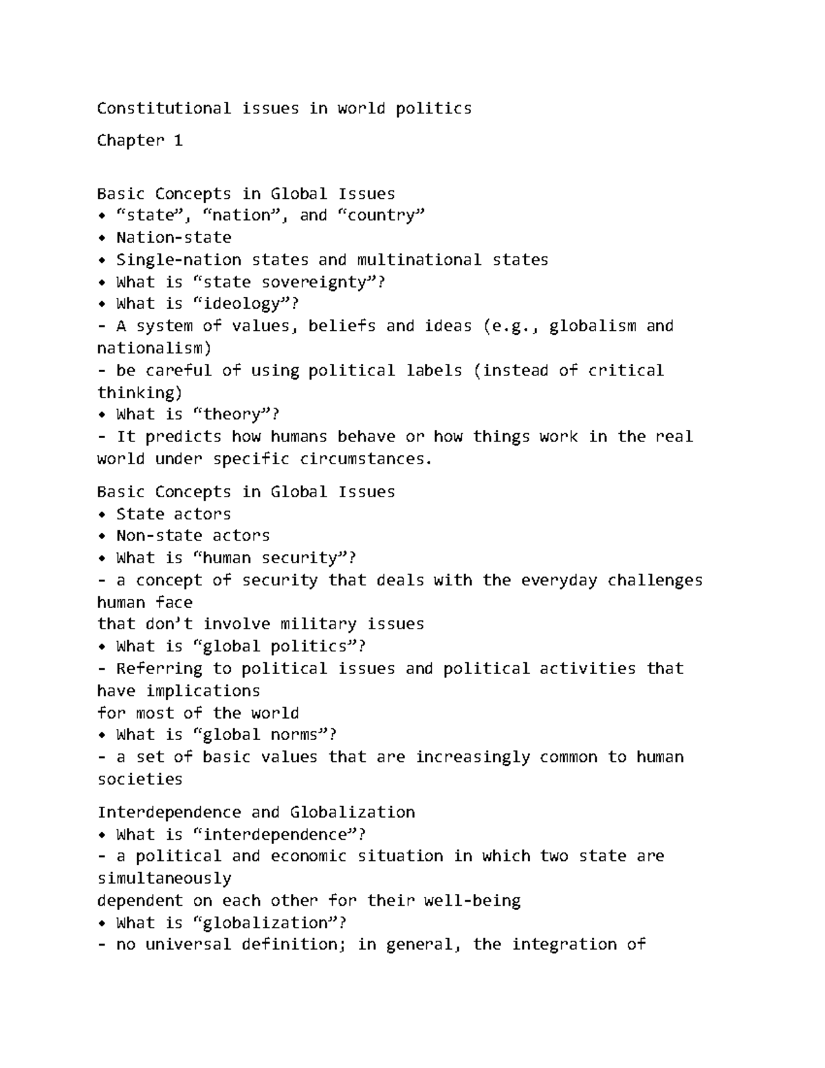Chapter 1 constitutional issues in world politics Constitutional