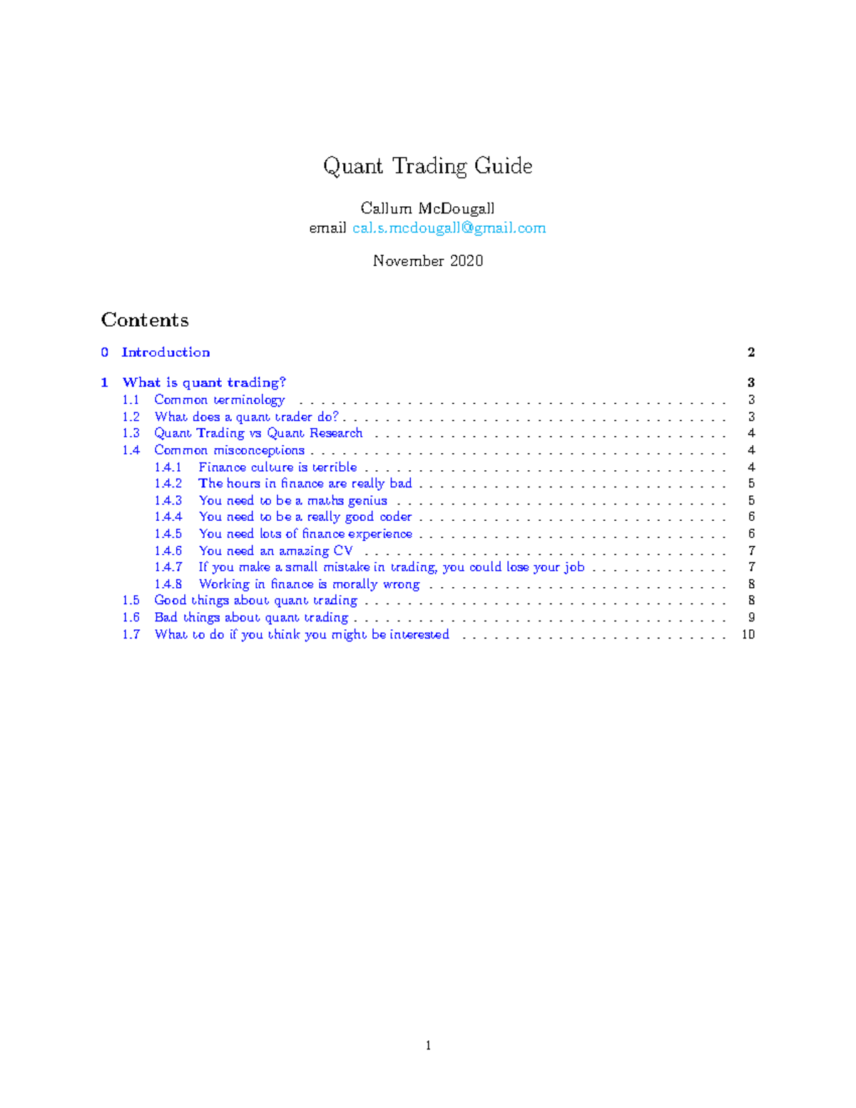 Quant Trading Guide v01 Quant Trading Guide Callum McDougall