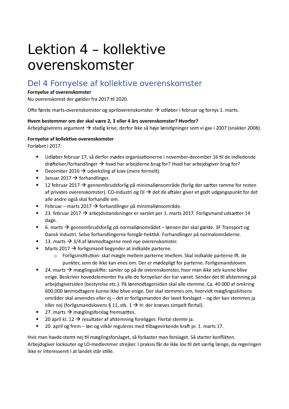 Kollektive Overenskomster Og Kampskridt - Lektion 4 – Kollektive ...