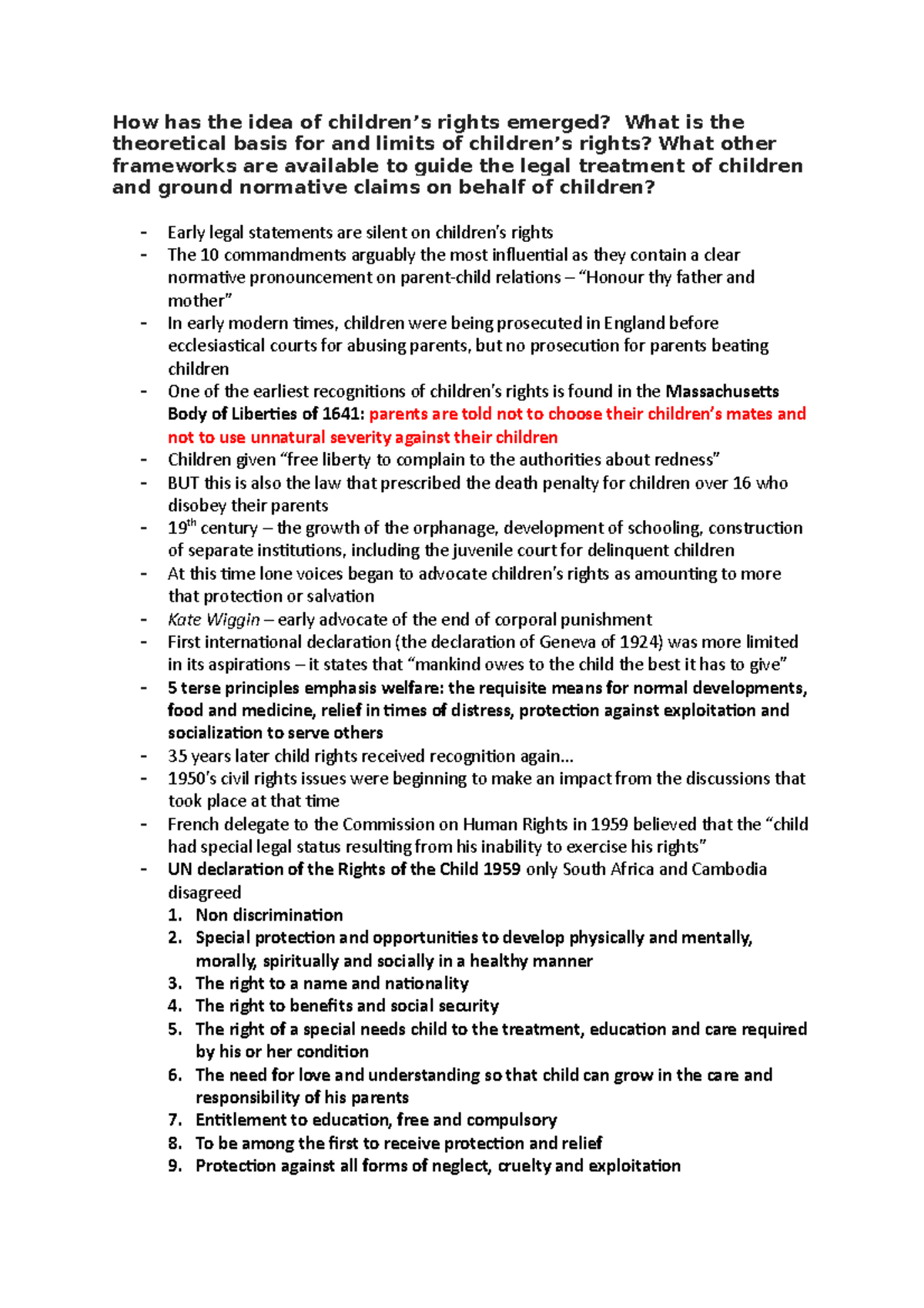 Development of children's rights - How has the idea of children’s ...