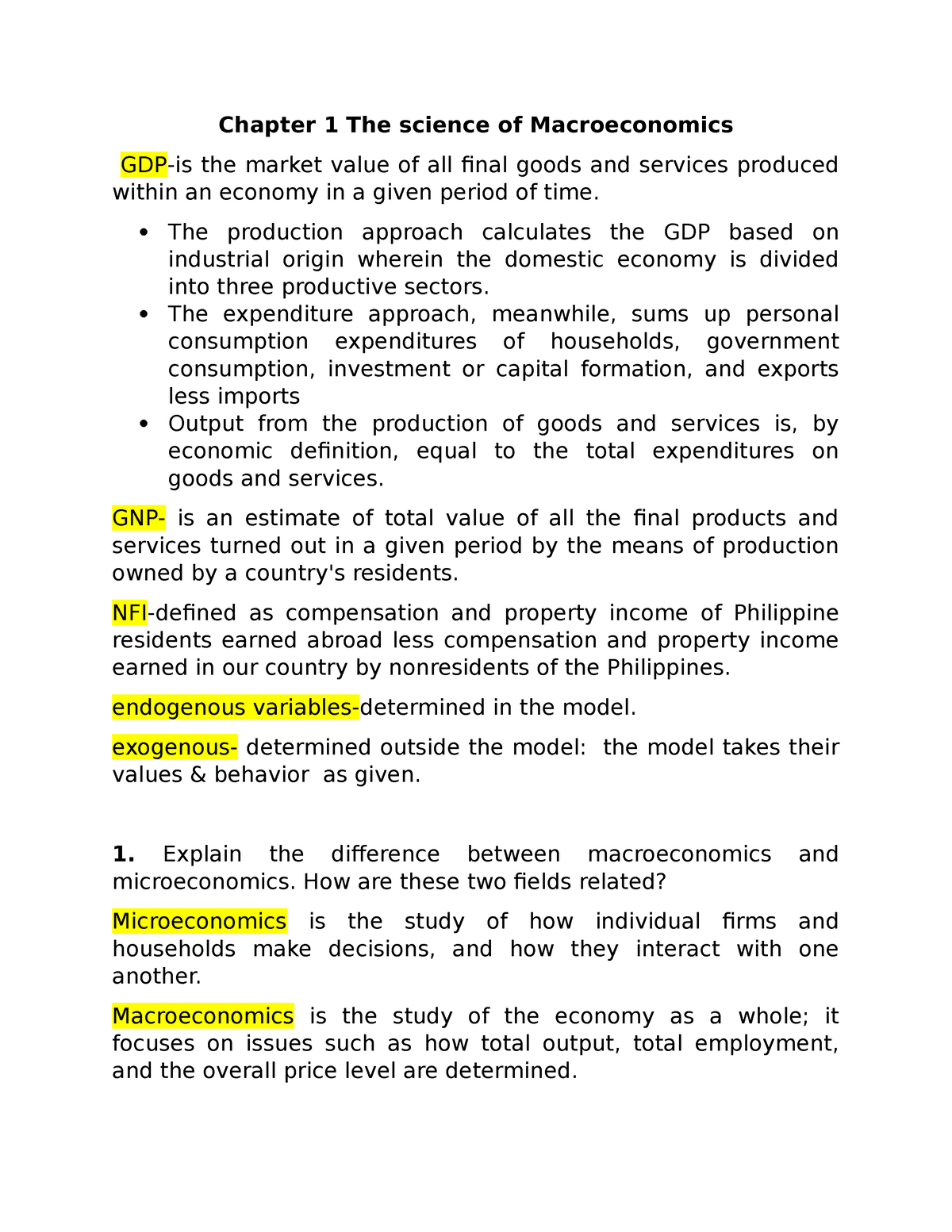 Chapter 1 The science of Macroeconomics - Chapter 1 The science of ...