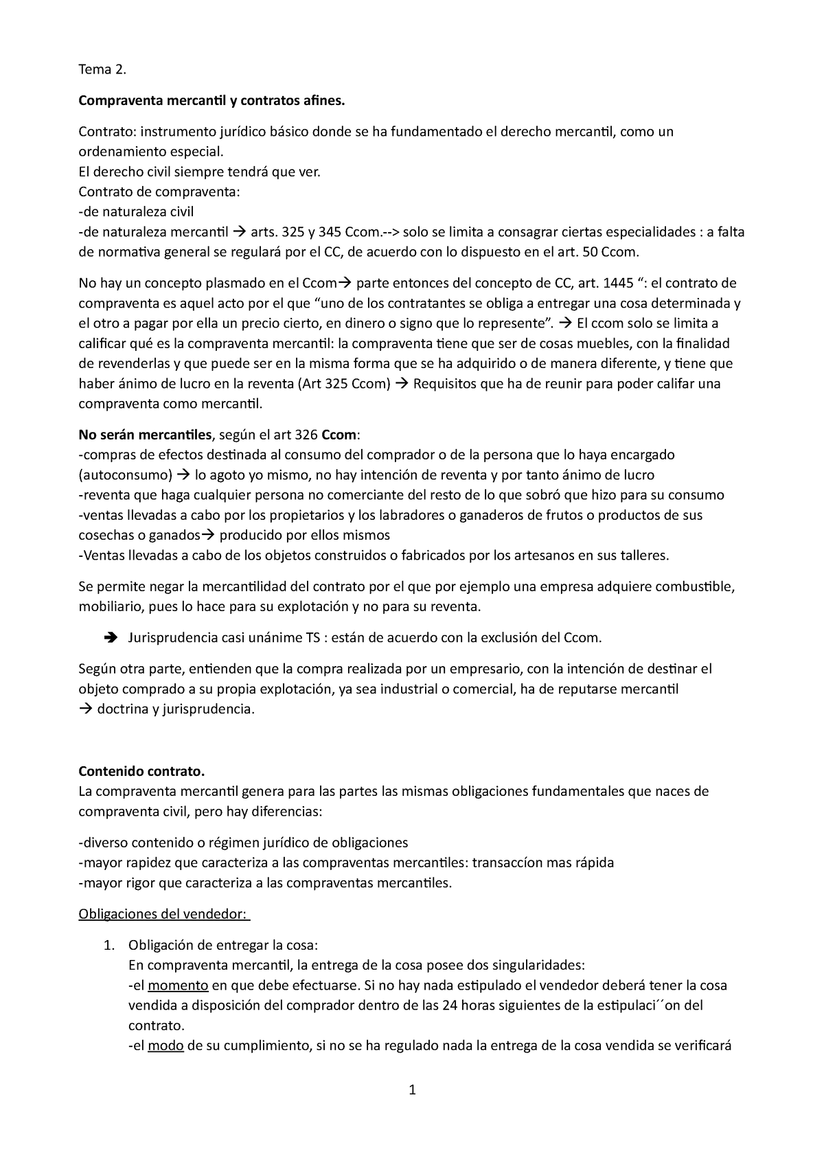 Mercantil 3 Tema 2 Compraventa Mercantil Y Contratos Afines Contrato Instrumento Jurídico 7929