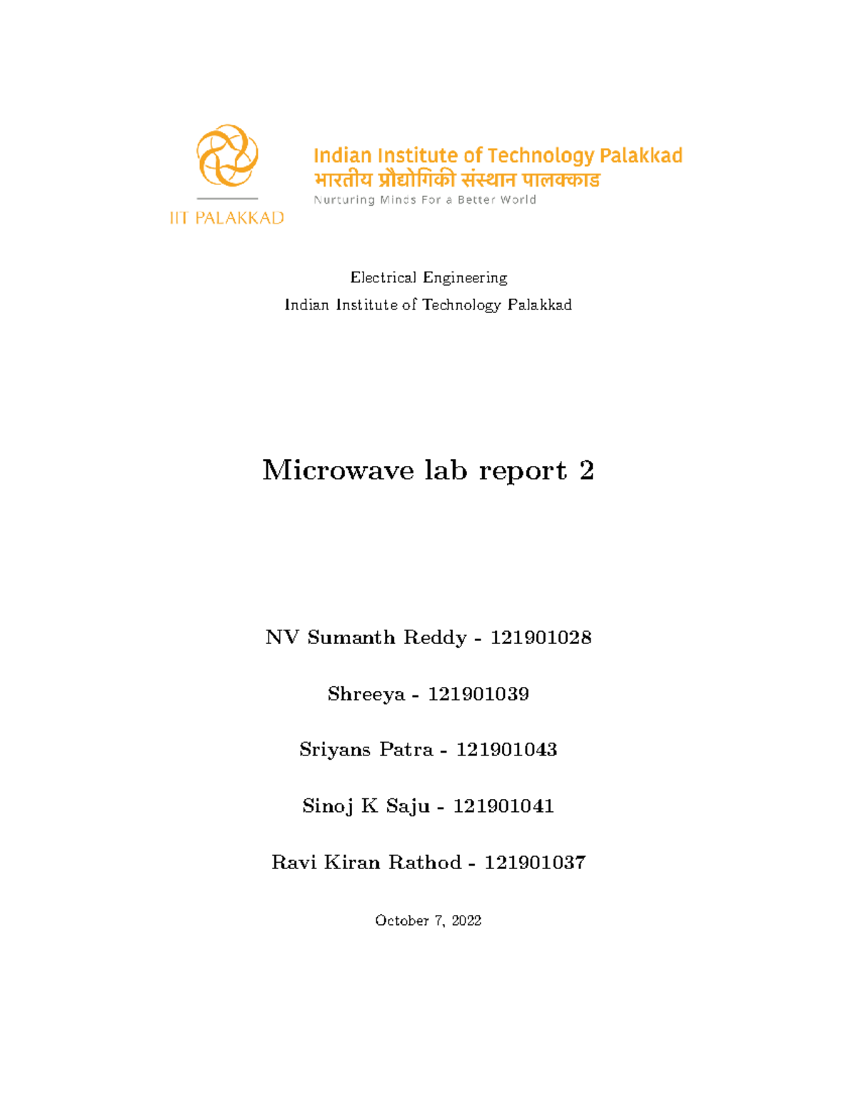 microwave experiment lab report