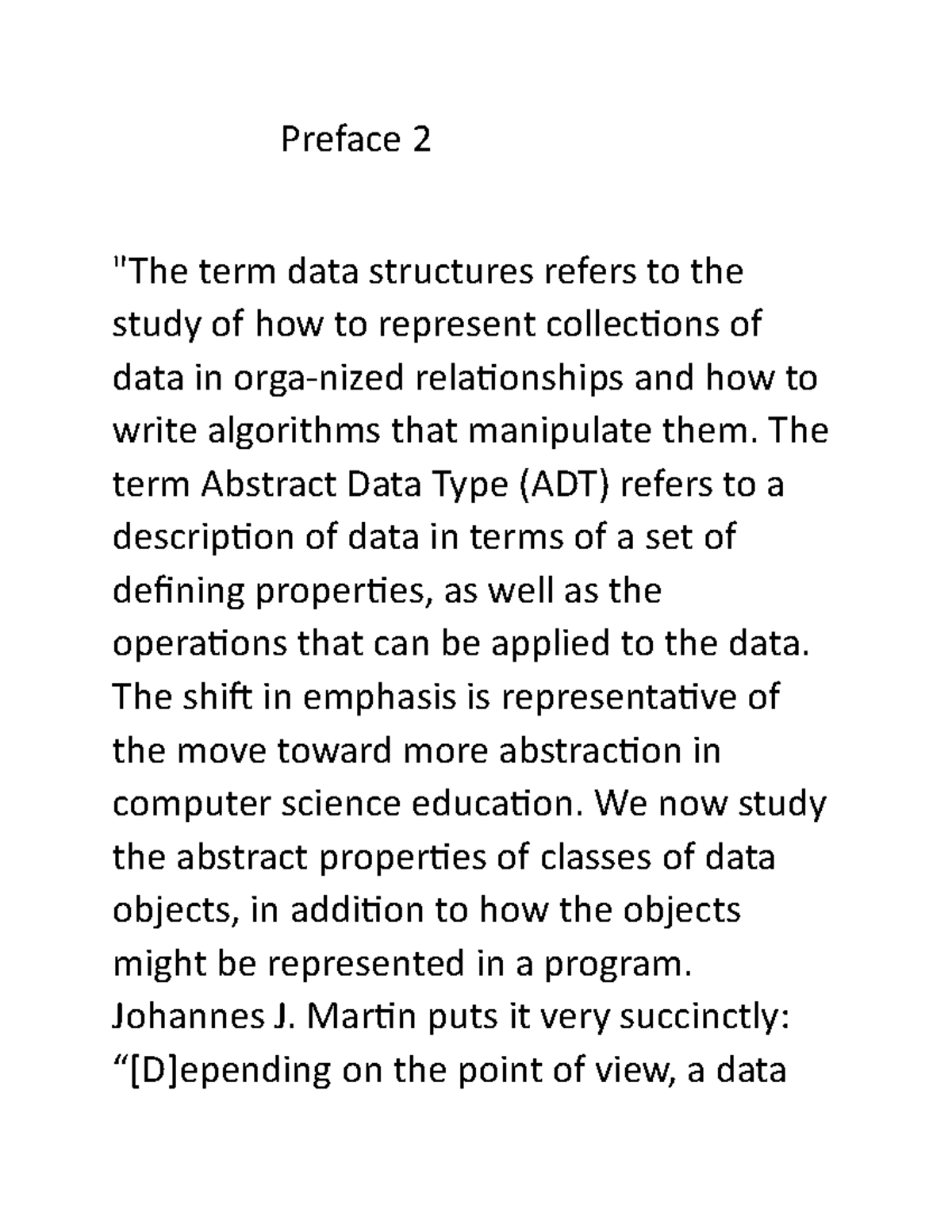 DS2 - Data Structure Notes - Preface 2 "The Term Data Structures Refers ...