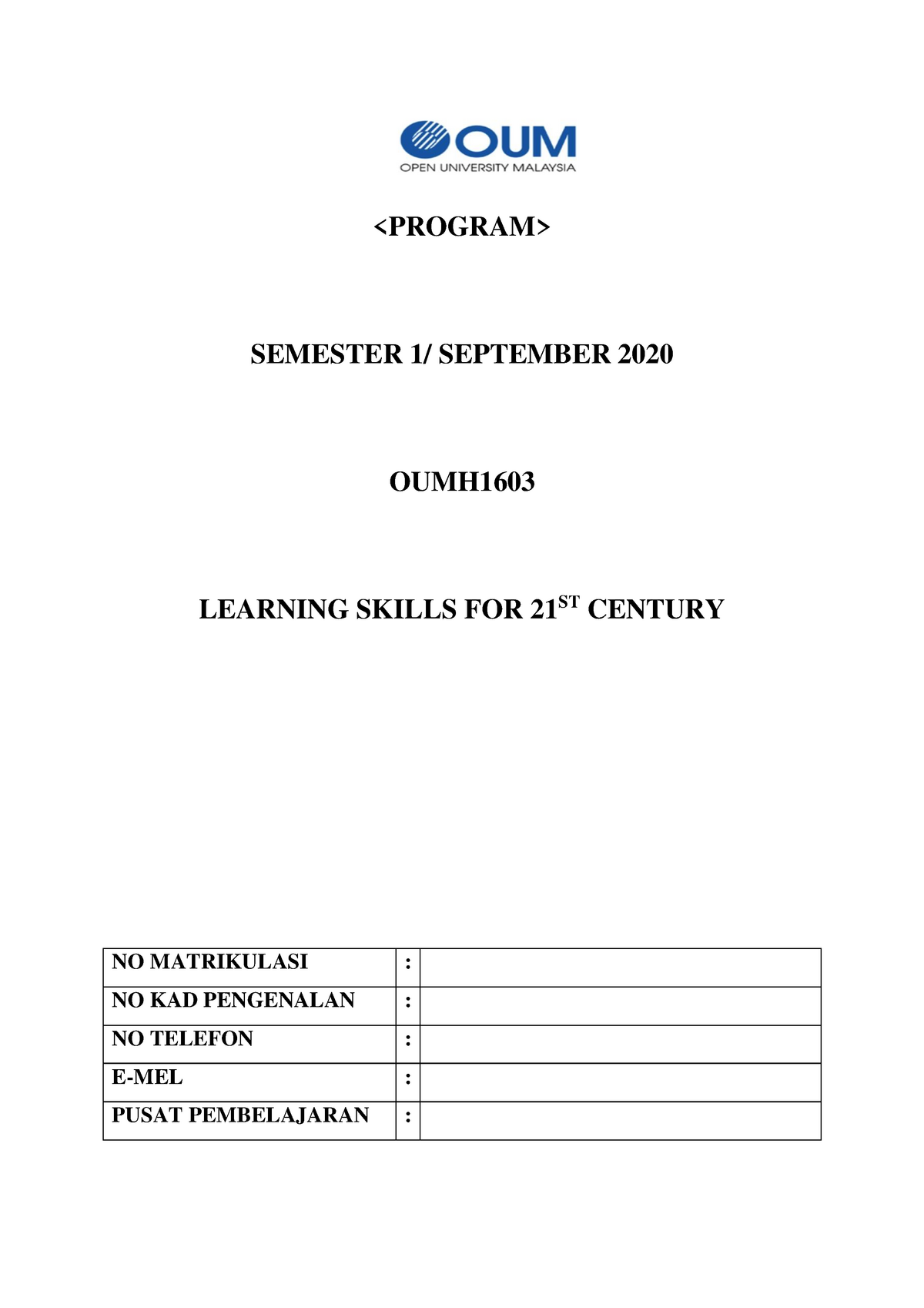 contoh assignment bahasa inggeris