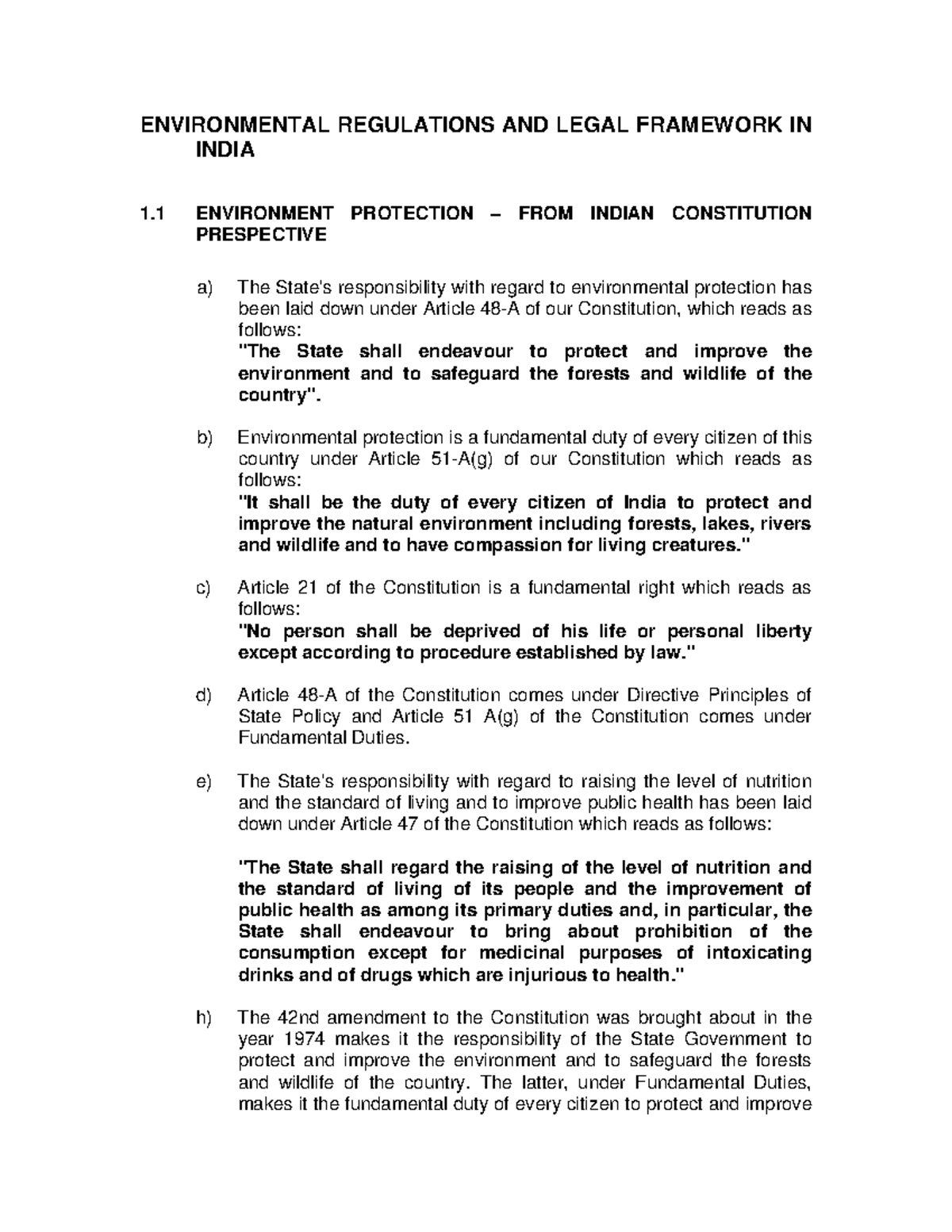 Environmental Laws - ENVIRONMENTAL REGULATIONS AND LEGAL FRAMEWORK IN ...