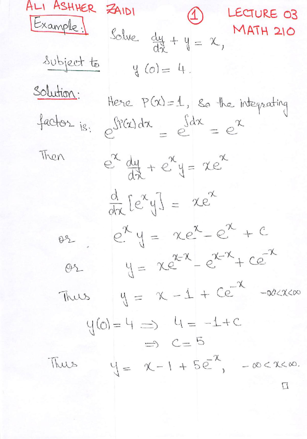 Lecture 3 Math 210 Differential Equations Studocu Lecture 3 Math 210 Differential Equations Studocu