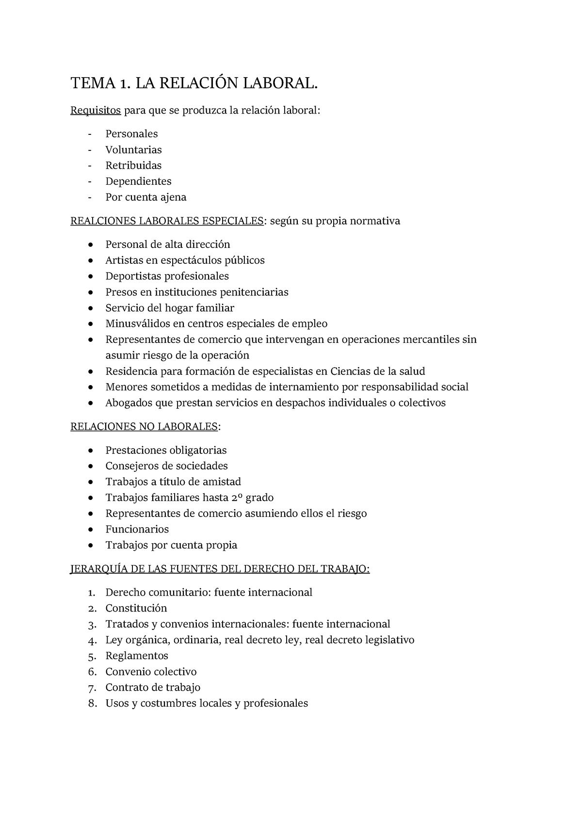 FOL T 1, 2, 3 - NINGUNA - TEMA 1. LA RELACIÓN LABORAL. Requisitos Para ...