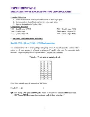 CS EEE ECE Instr F215 Digital Design First Semester 2019 20 - BIRLA ...