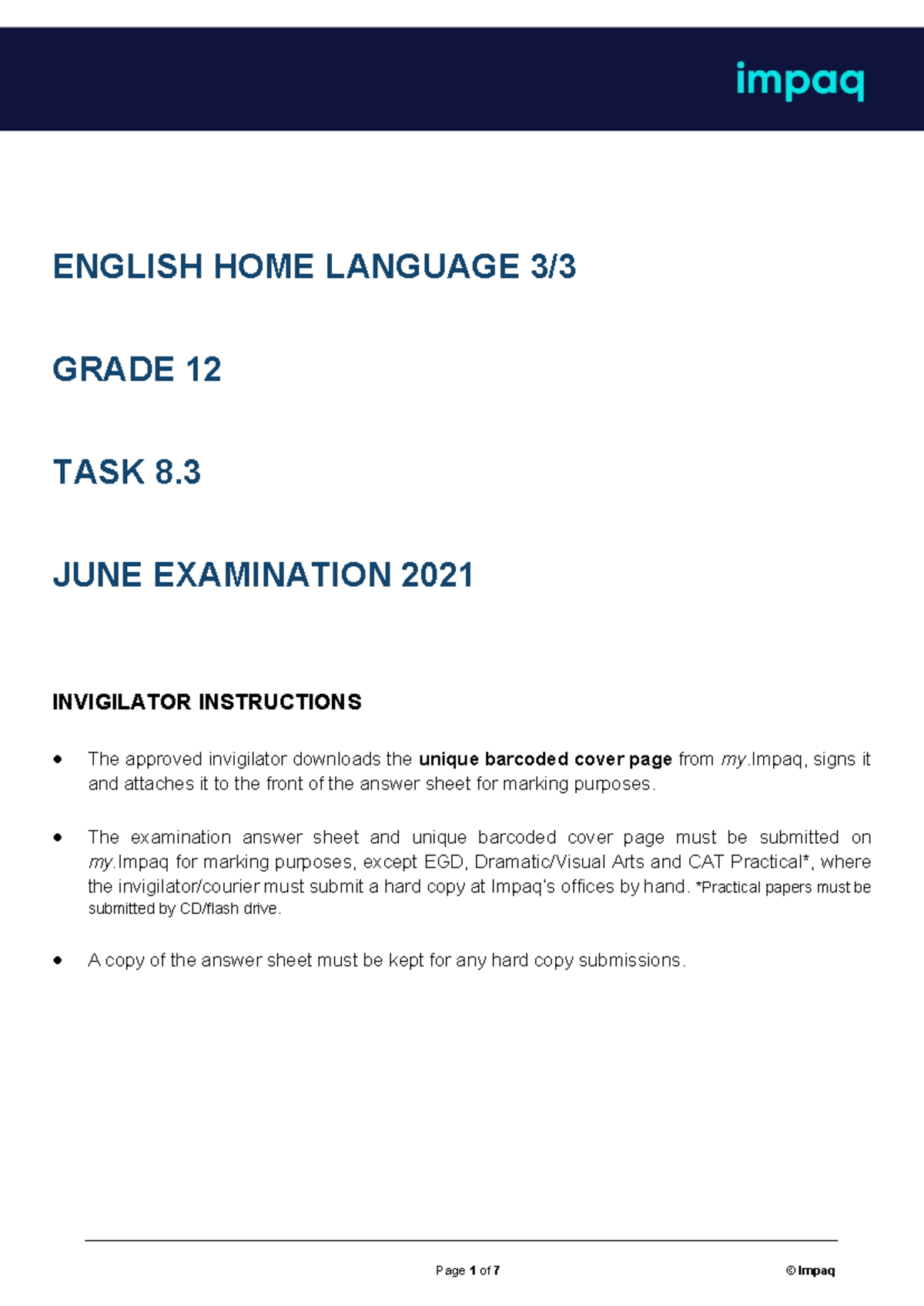 2021EHLGrade 12June Examination Paper 3 ENGLISH HOME LANGUAGE 3