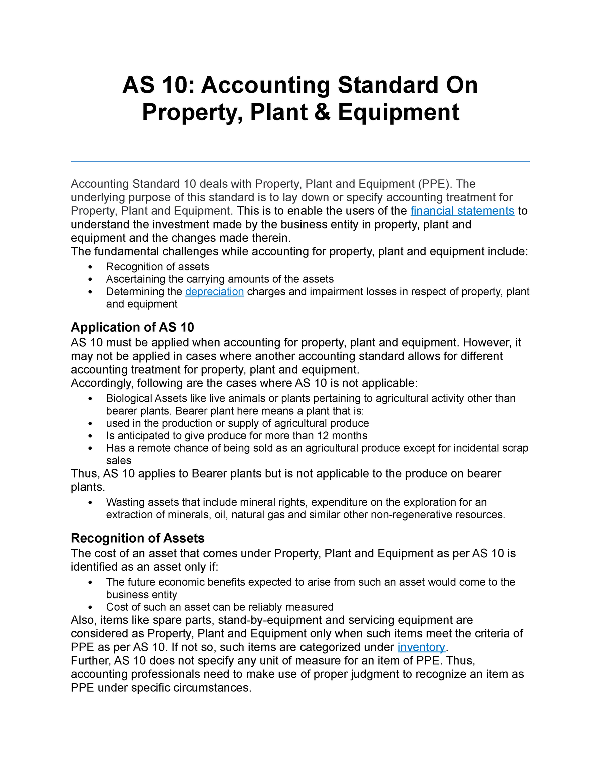 Property, Plant And Equipment - Cost And Management Accountant - Studocu