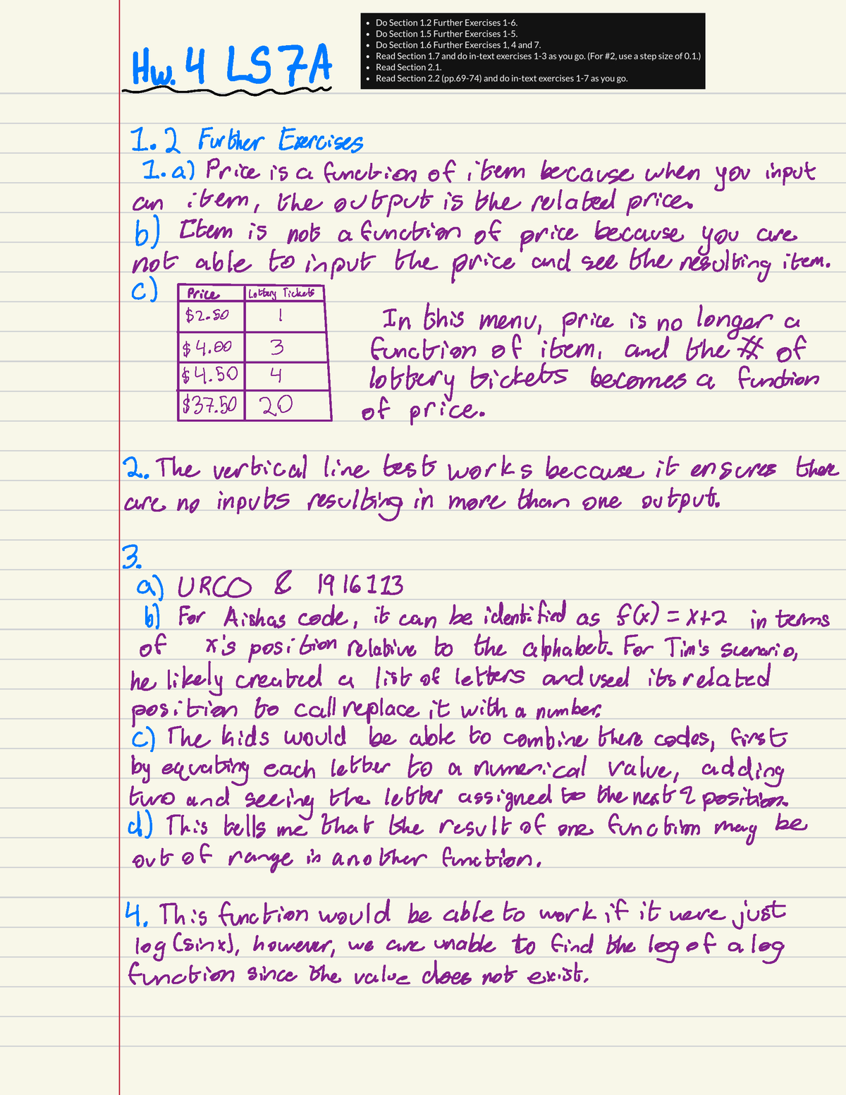 Hw. 4 LS30A - Shevtsov Homework 4. - An7A 2 Further Exercises Al Price ...