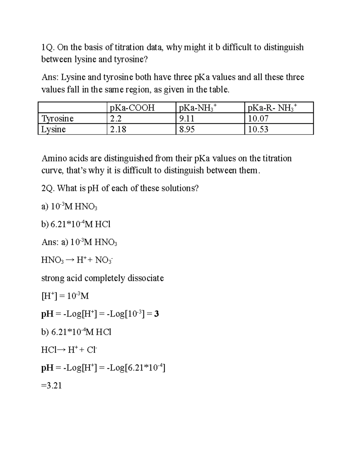 Biochemisstry post lab questions of experiment 1 - CH-222 - Centennial ...