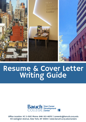 baruch resume writing guide
