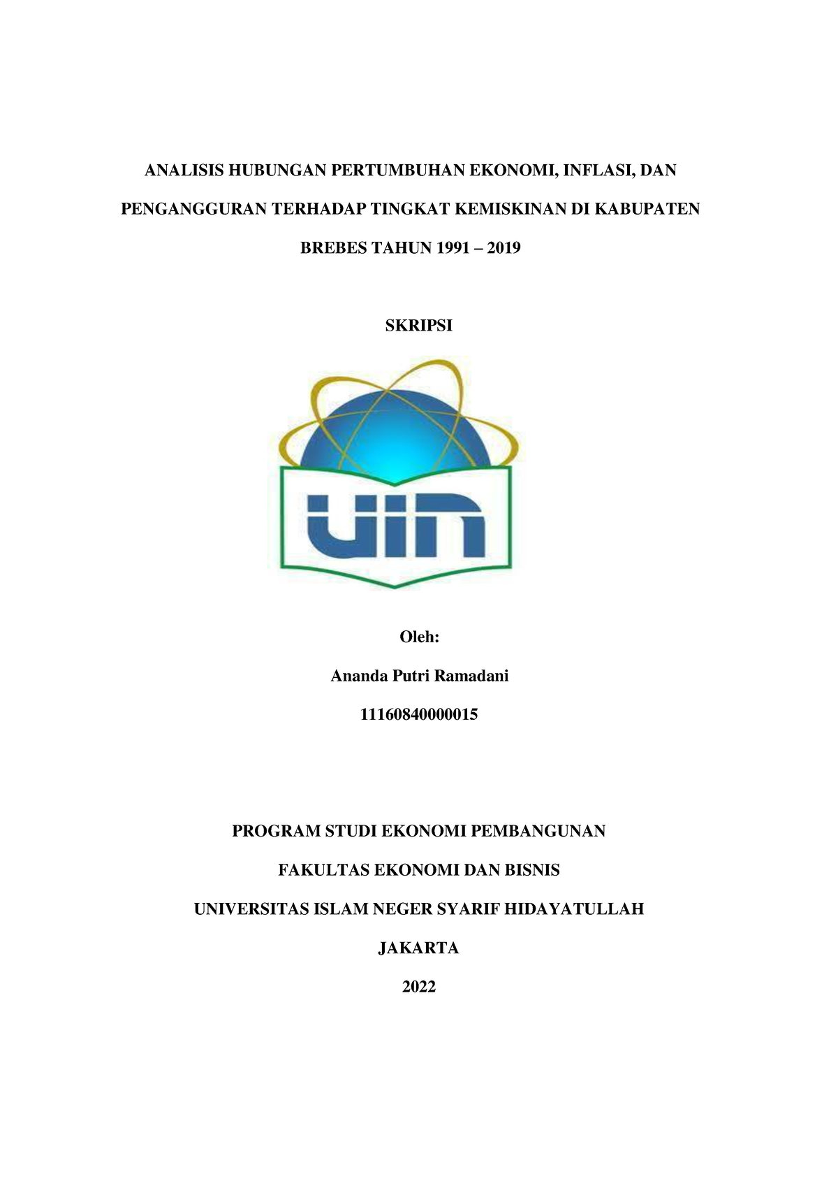 Pengaruh Pertumbuhan Ekonomi, Inflasi, Dan Tingkat Pengangguran ...