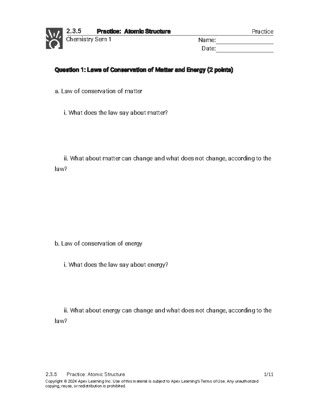 2.3.5 Practice - Atomic Structure (Practice) - Practice: Atomic ...