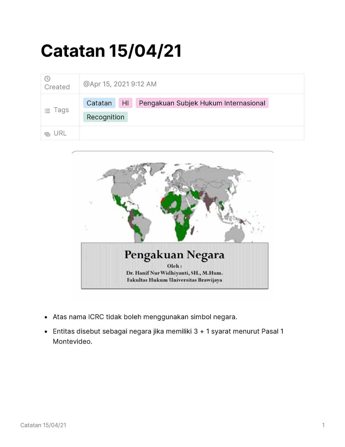 Catatan 150421 HUKUM INTERNASIONAL (International Law) - Catatan 15/04 ...