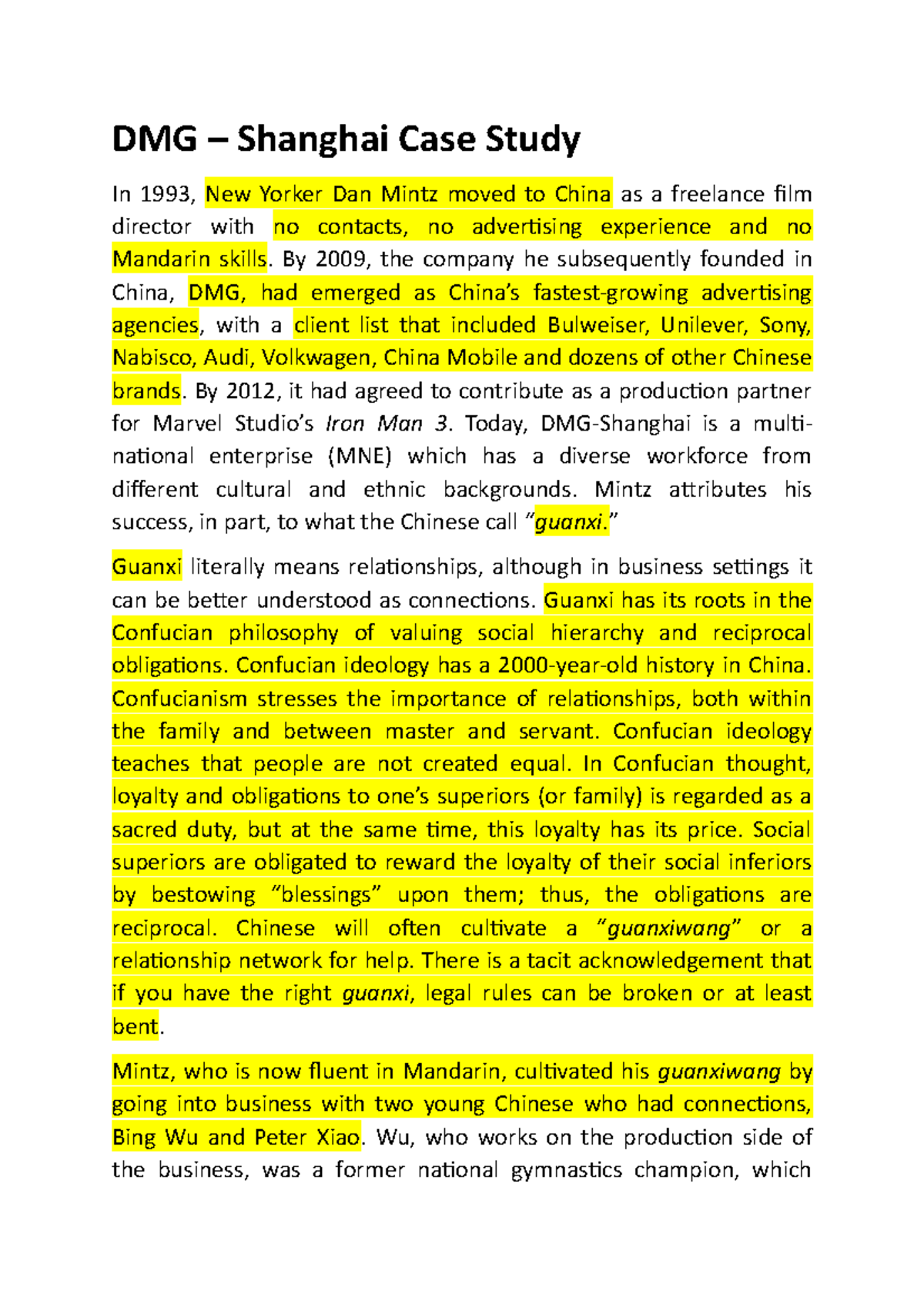 DMG Shanghai Case Study DMG Shanghai Case Study In 1993, New Yorker