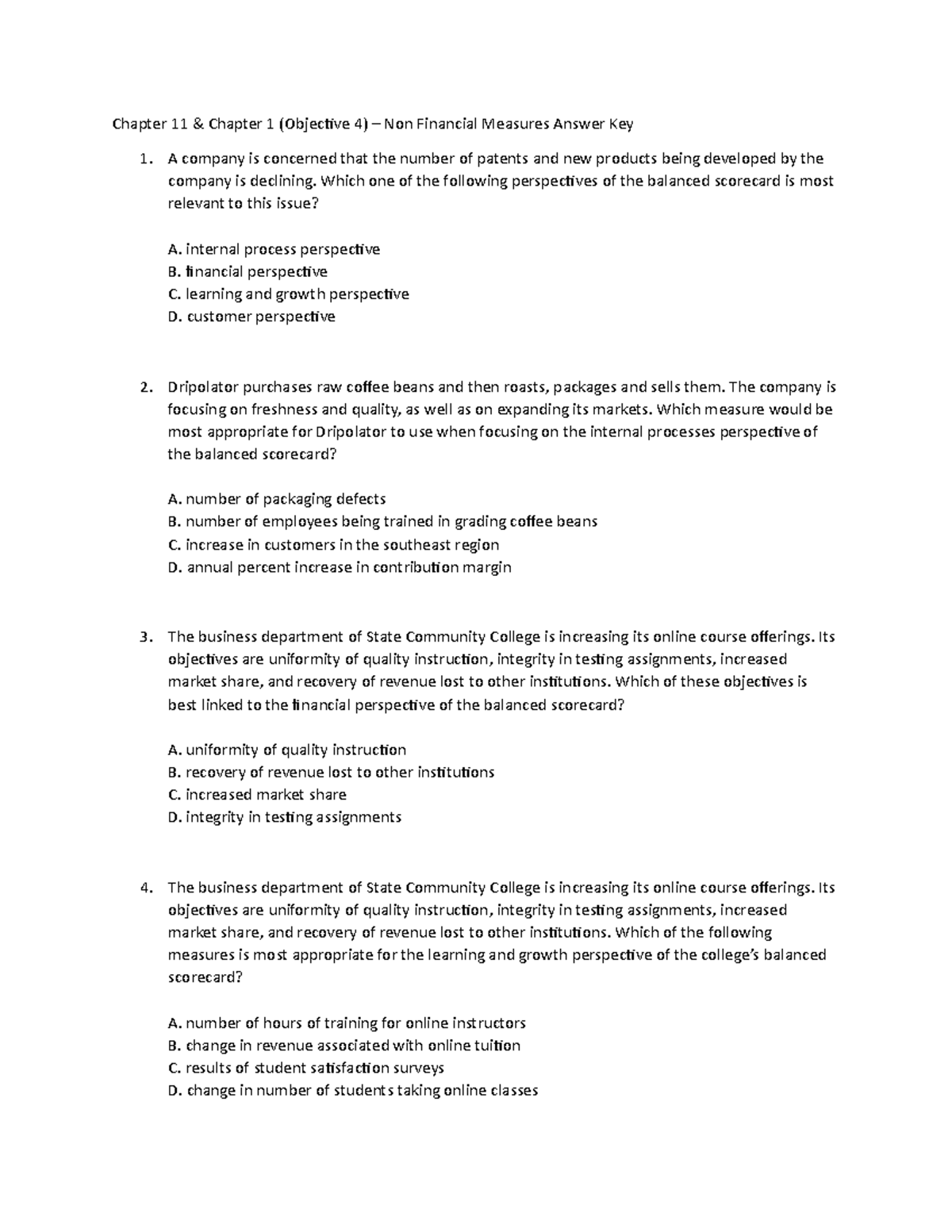 Chapter 11 Non Financial Measures student version v2 - Chapter 11 ...