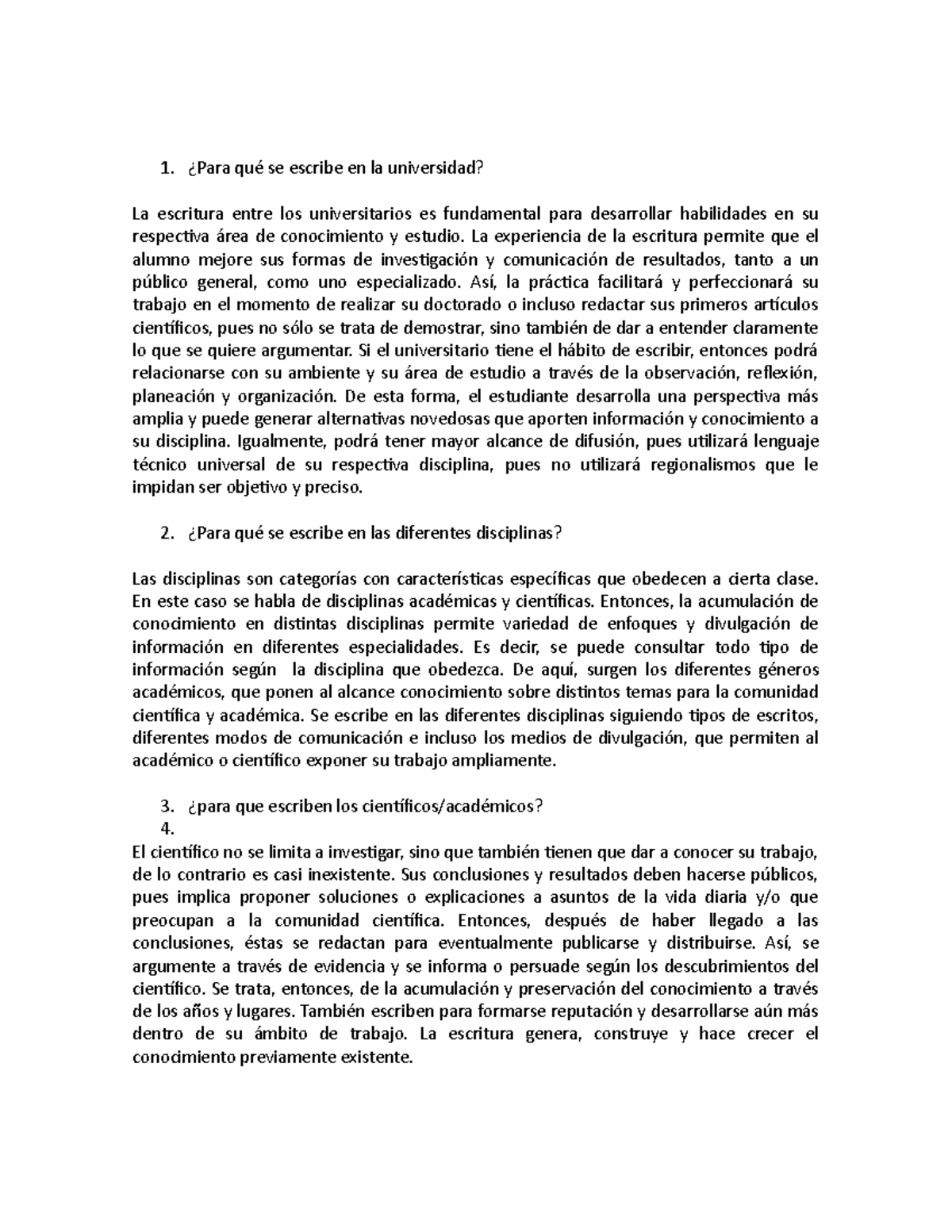 Sección 10 - escritura científica - ¿Para qué se escribe en la ...