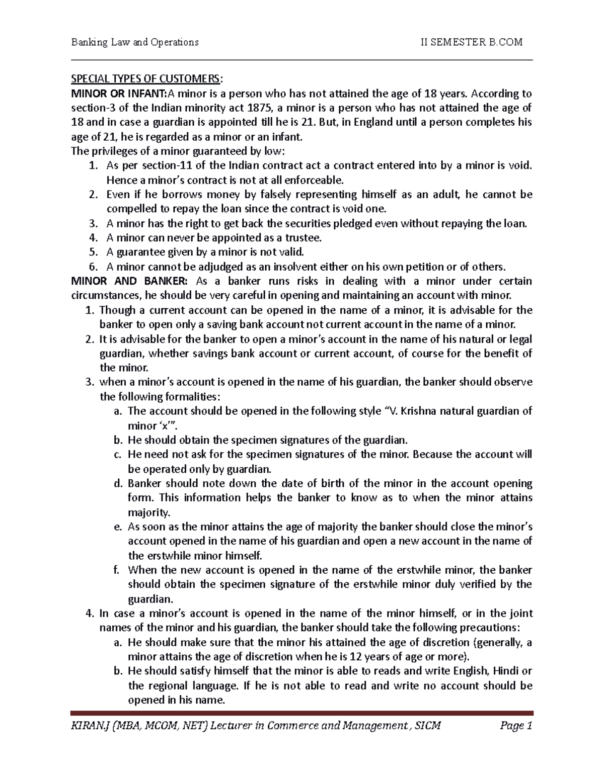 4 th lesson - banking law and practice - - Studocu