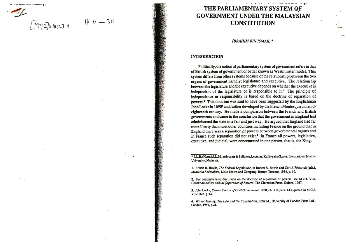 legislative process in malaysia essay