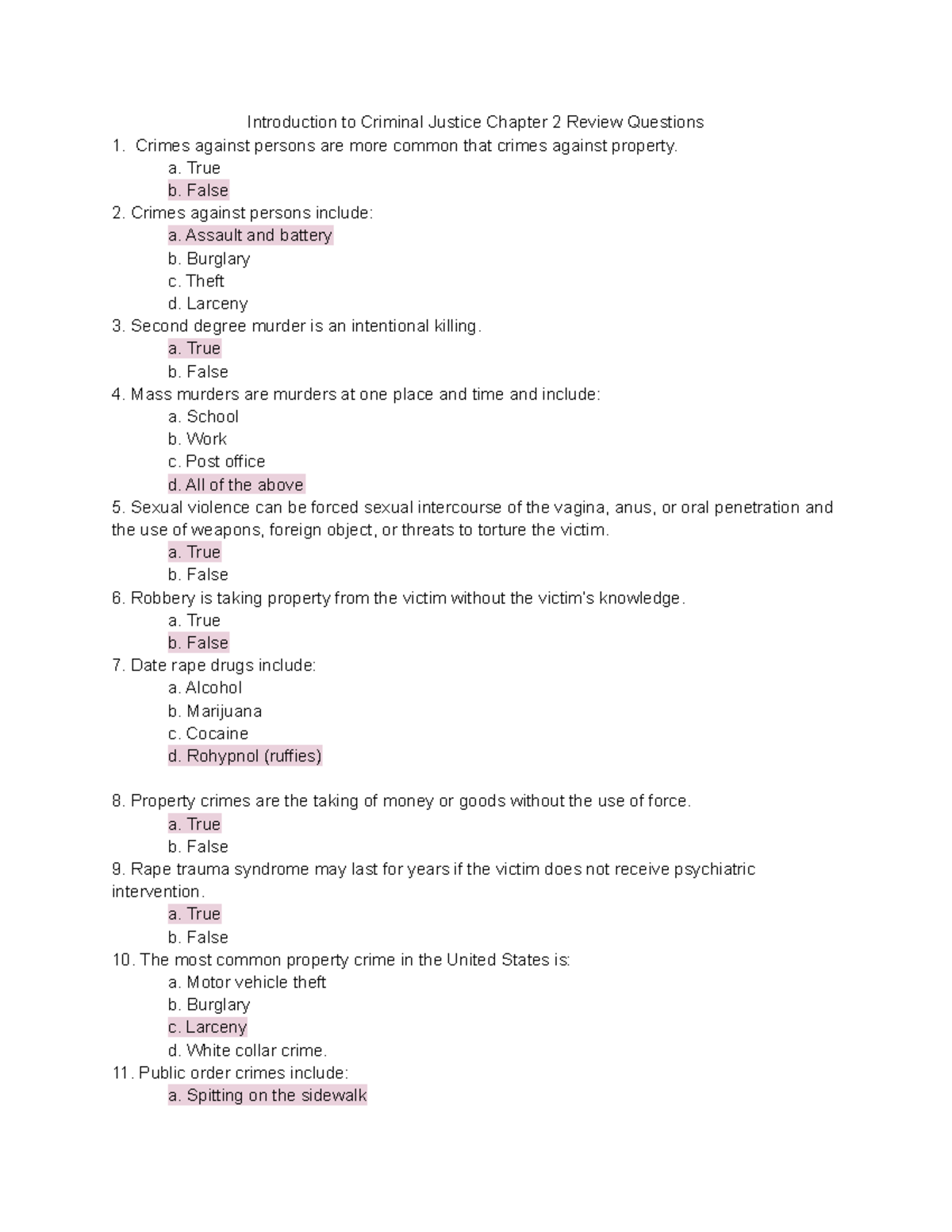 Introduction To Criminal Justice Chapter 2 Review Questions-2 ...