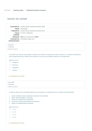Examen Quinto Parcial (Segunda Vuelta) Revisión Del Intento - Gestión ...