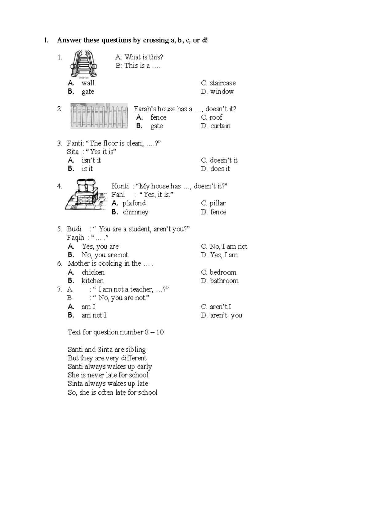 193063 this is my english practice I. Answer these questions by